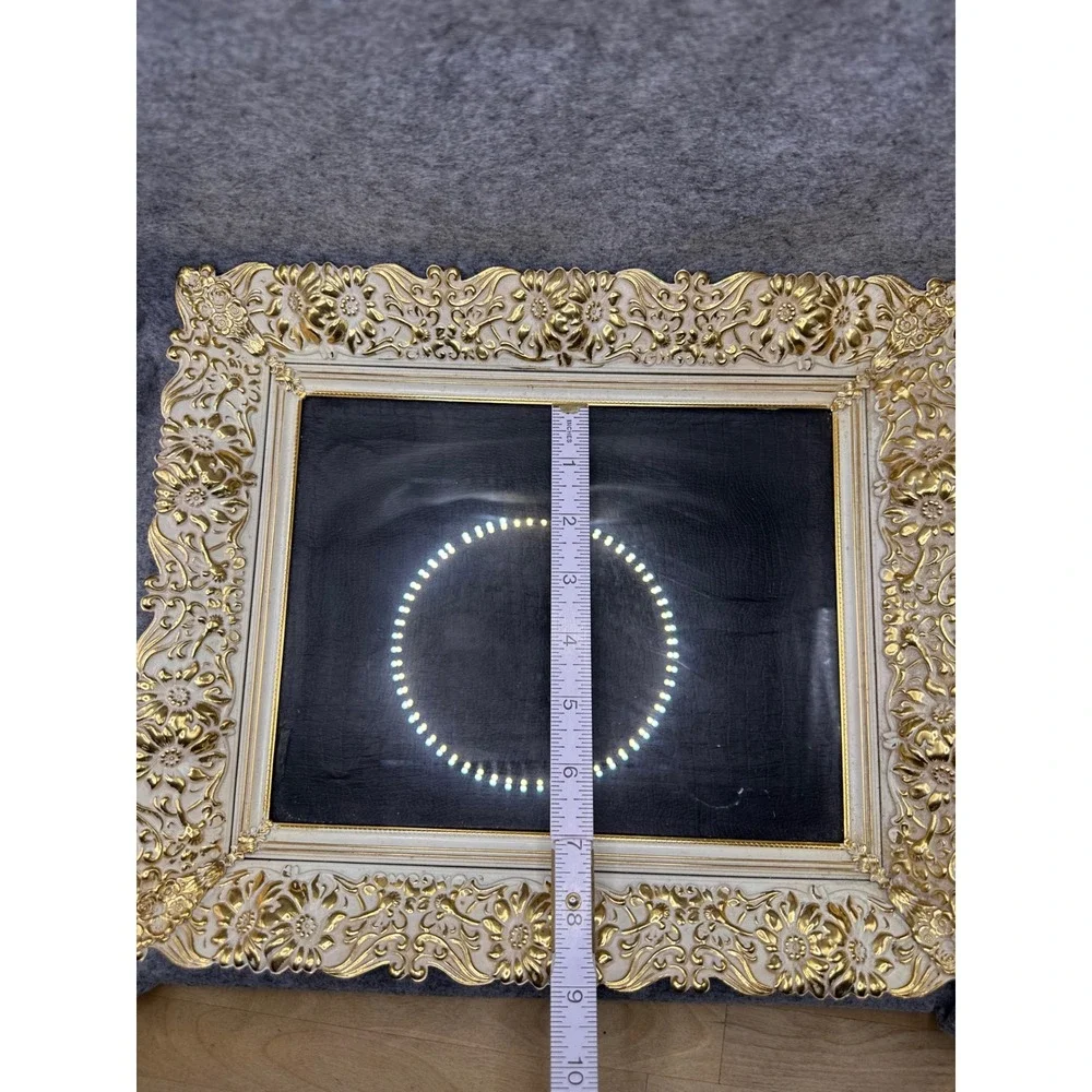 Vintage Ornate Gold Cream Floral Picture Frame Baroque 8x10 Tabletop Wall Decor